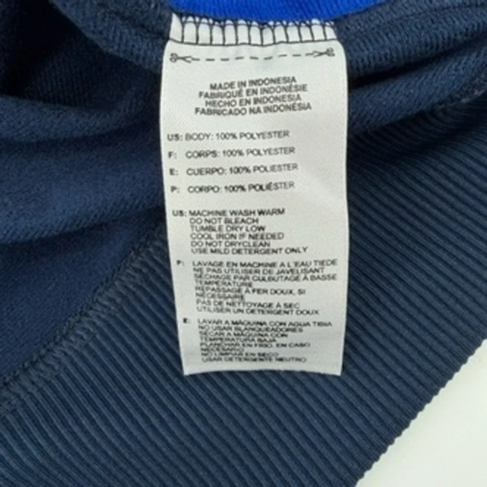 Adidas Mens Track Jacket Navy Royal Blue Full Zip 3-Stripes Medium Sportswear‎